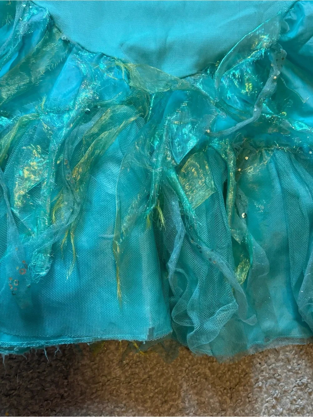 Disney Store Ariel Deluxe Mermaid Dress Sz 5/6 Costume Halloween World Land
